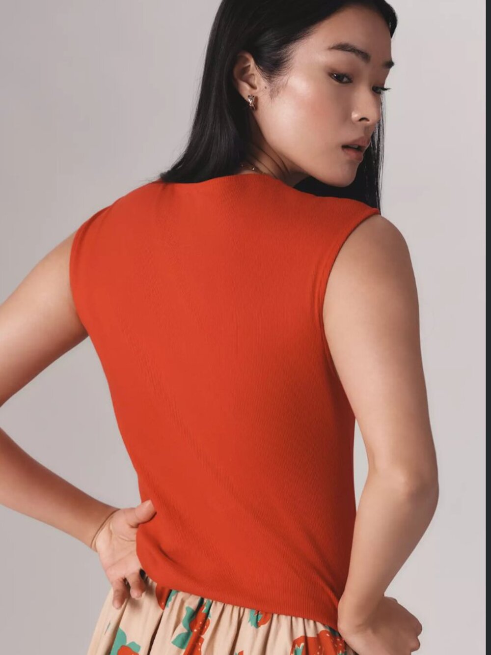 Maeve Square-Neck Ribbed Tank - Picture 2 of 6